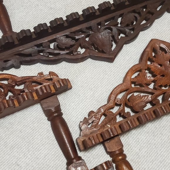 Souvenir Spoon Wall Mounted Wood Display Rack Holder Organizer - set of 3 - Picture 3 of 11